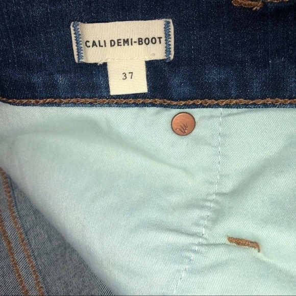 Madewell Jeans Women size 37 W Cali Demi Boot blue high rise Crop raw hem D - Picture 8 of 9